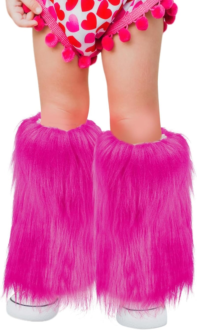 MioCloth Kid Girl Faux Fur Leg Warmers Dance Fuzzy Boot Cuff Cover Kawaii Goth Y2K Accessories Winter Xmas Clothes - Image 1